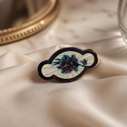 The Vintage Blue & White Enamel Brooch.