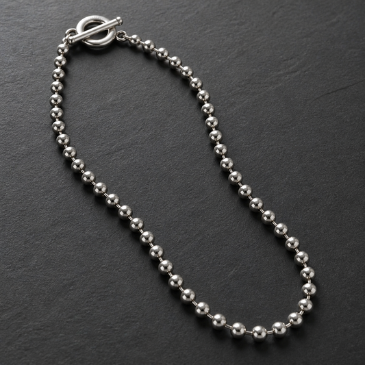 925 Sterling Silver Chunky Ball Chain Necklace.