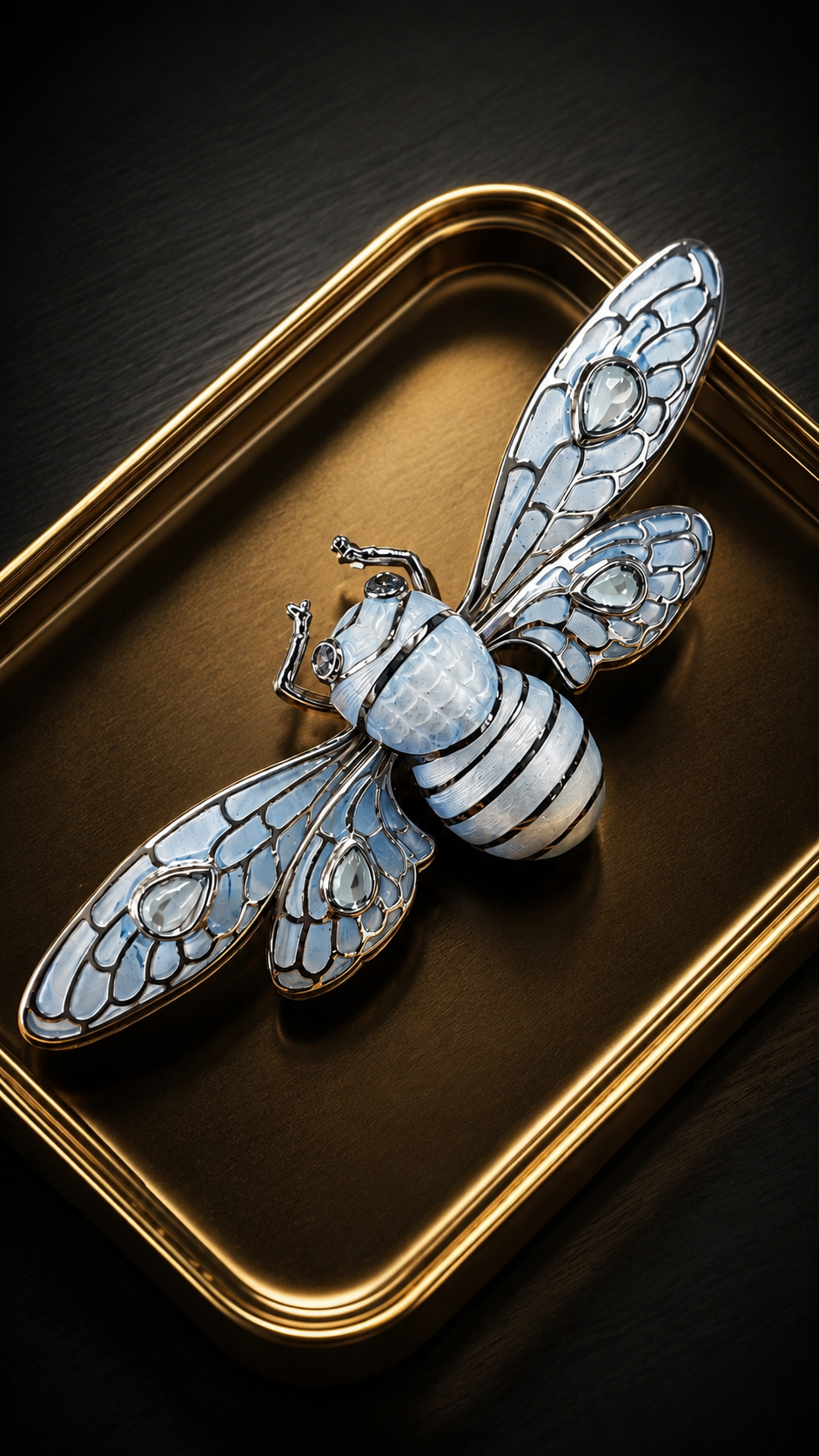 The Celestine Bee Brooch
