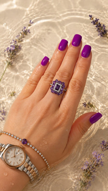 The Royal Velvet Amethyst Statement Ring
