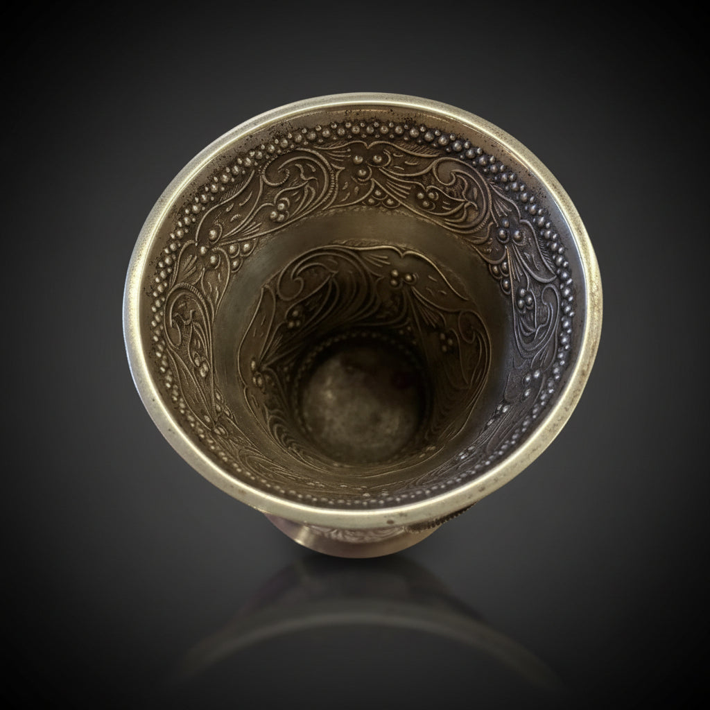 Antique Sterling Silver Ritual Goblet with Suspended Dangles