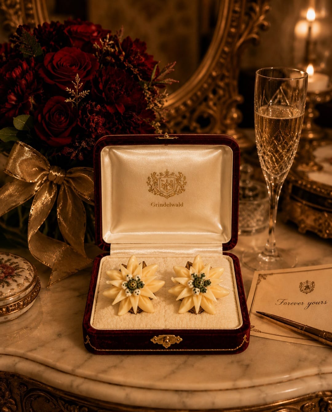Vintage Alpine Edelweiss Earrings – Grindelwald Souvenir