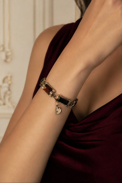 Victorian Scottish Agate Pebble Bracelet (Crafted in Sterling Silver)