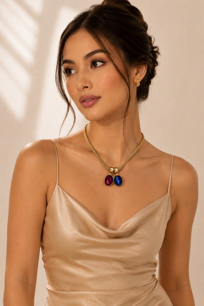 Mid-Century Gemini Mesh Necklace