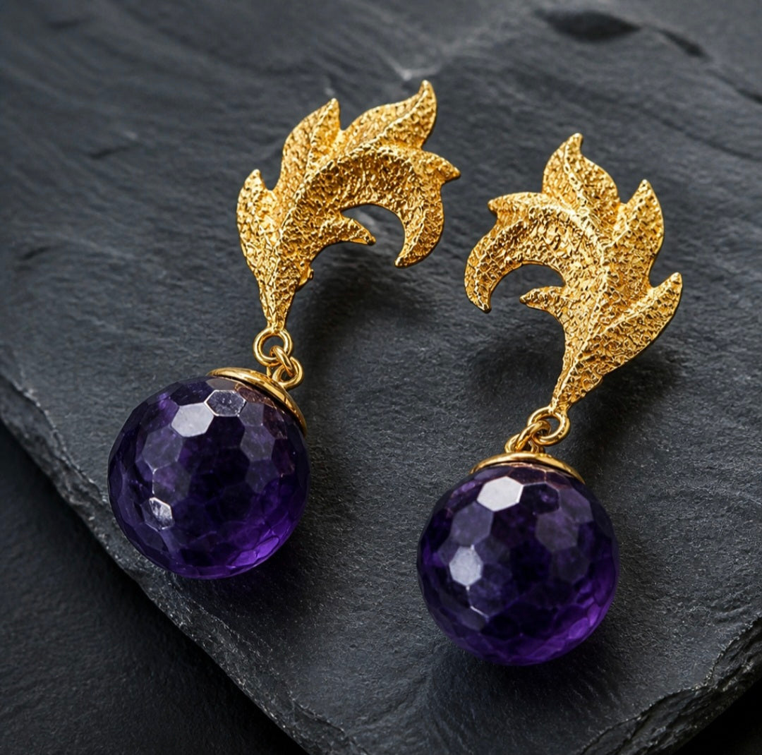 Antique Aura Amethyst Drops